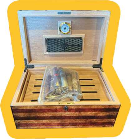 Flag Humidor with 15 premium cigars